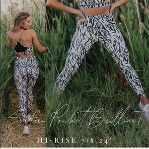 ZYIA Safari Pocket Brilliant Hi-Rise 7/8 24" black and white zebra print